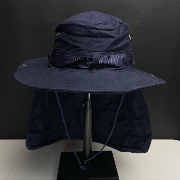 Other - Summer Boonie Hat with Neck Flap, Wide Brim, Sun Protection Navy